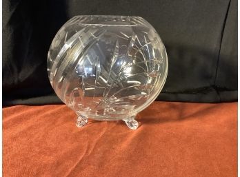 Crystal Hand Cut Floral Container/Bowl