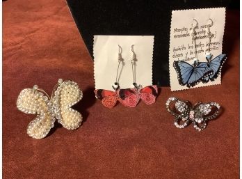 New-Butterfly Jewelry Earrings& Rings