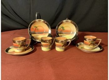 NORITAKE Hand Painted Tea Set W/ Teabag Holder