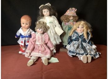 5 Assorted Dolls- Some With Tags-Boy Doll W Tag