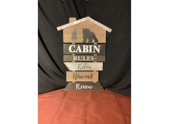 Cabin Rules Sign New With Tags