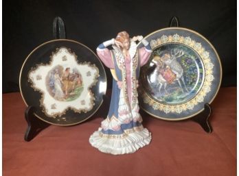 Lenox Porcelain Sleeping  Beauty Figurine  & Collector Plates