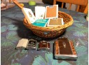 ASSORTMENT OF CIGARETTE LIGHTERS & PLAYING CARDS