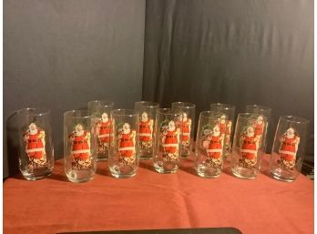 Collectible Coca Cola And The Sundblom Santa Glasses Set Of 12