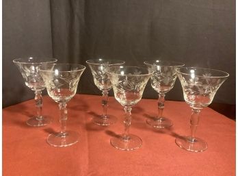 Etched Cordial  Glasses