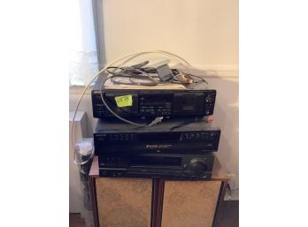 ELECTRONICS- SONY CD, SONY CASSETTE PLAYER  AND SPEAKERS- READ DESCRIPTION