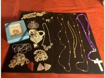 BIG LOT OF ASSORTED COSTUME JEWELRY-16 PIECES