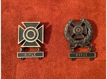 Sterling Silver World War II Marksmen Medals