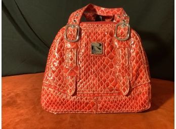 New & Stylish  Red Embossed Handbag