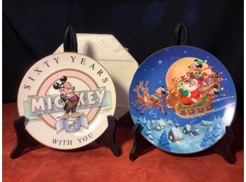 Disney Mickey Holiday Magic & Sixty Years With You  Collector Plates