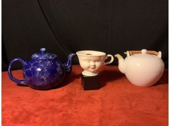 Cobalt Blue Tea Pot. Baileys Cup, White Tea Pot(New)