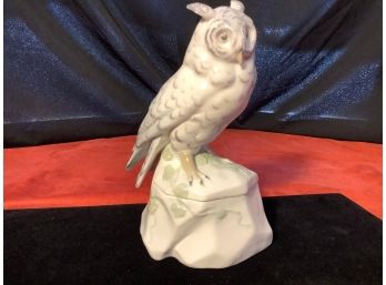 Hand Painted Ceramic Owl Trinket Box