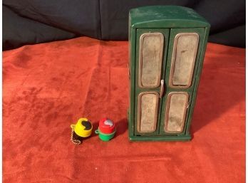 Vintage Tin Telephone Bank And Coin Holders