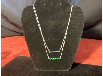 Sterling Silver Double Style Bar Necklace .925