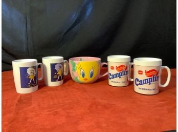 Collectible Mugs Including  Bordens Campfire Marshmallow & Morton Salt & More