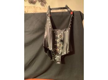 New W/Tag- Black Bustier-with G-Strap