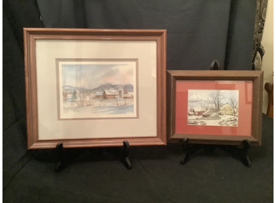 Winter Farm Scene Prints