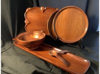 Assorted Wood Serving Pieces Grouping