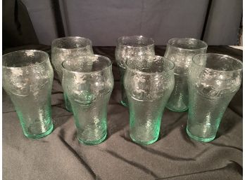 GREEN COCA-COLA GLASSES VINTAGE