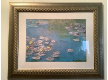CLAUDE MONET LILY POND PRINT MATTED AND FRAMED
