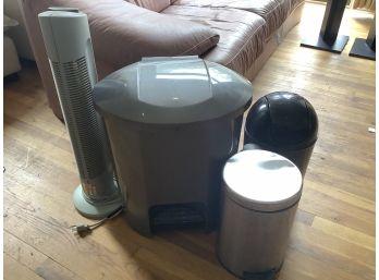 3 Refuse Garbage Pails & Ionic Air Purifier