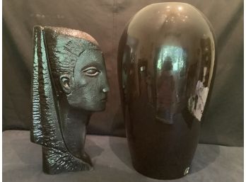 Hagen Garden House Vessel And Egyptian Style Figurine