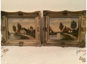 2 Matching Oil Paintings From Holland Artist: H. Wester
