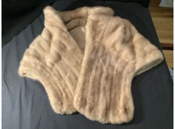 Custom Made Mink Stole With Hand Sewn Silk Lining