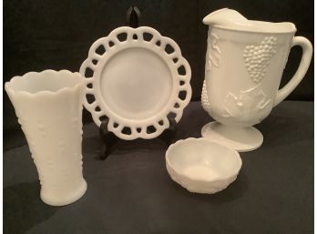 Nice Collection Of Milk Glass