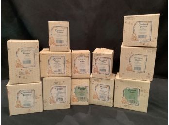 Grouping Of 12 Holiday Cherished Teddies In Box