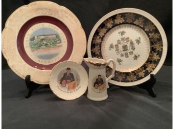 2 Collector Plates & Pitcher Of  Pres. & Mrs. J. F. Kennedy