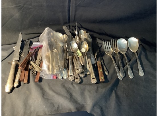 Grouping Of Vintage Flatware Including Oneida Serving Pieces