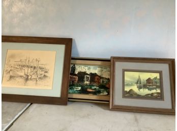 Grouping Of 3 Boat Dock Scenes