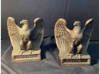 Two Eagle Metal Bookends