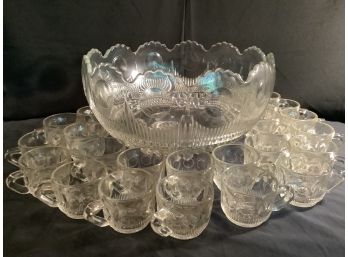 Party On! Large Punch Bowl  Set With 24 Serving Cups