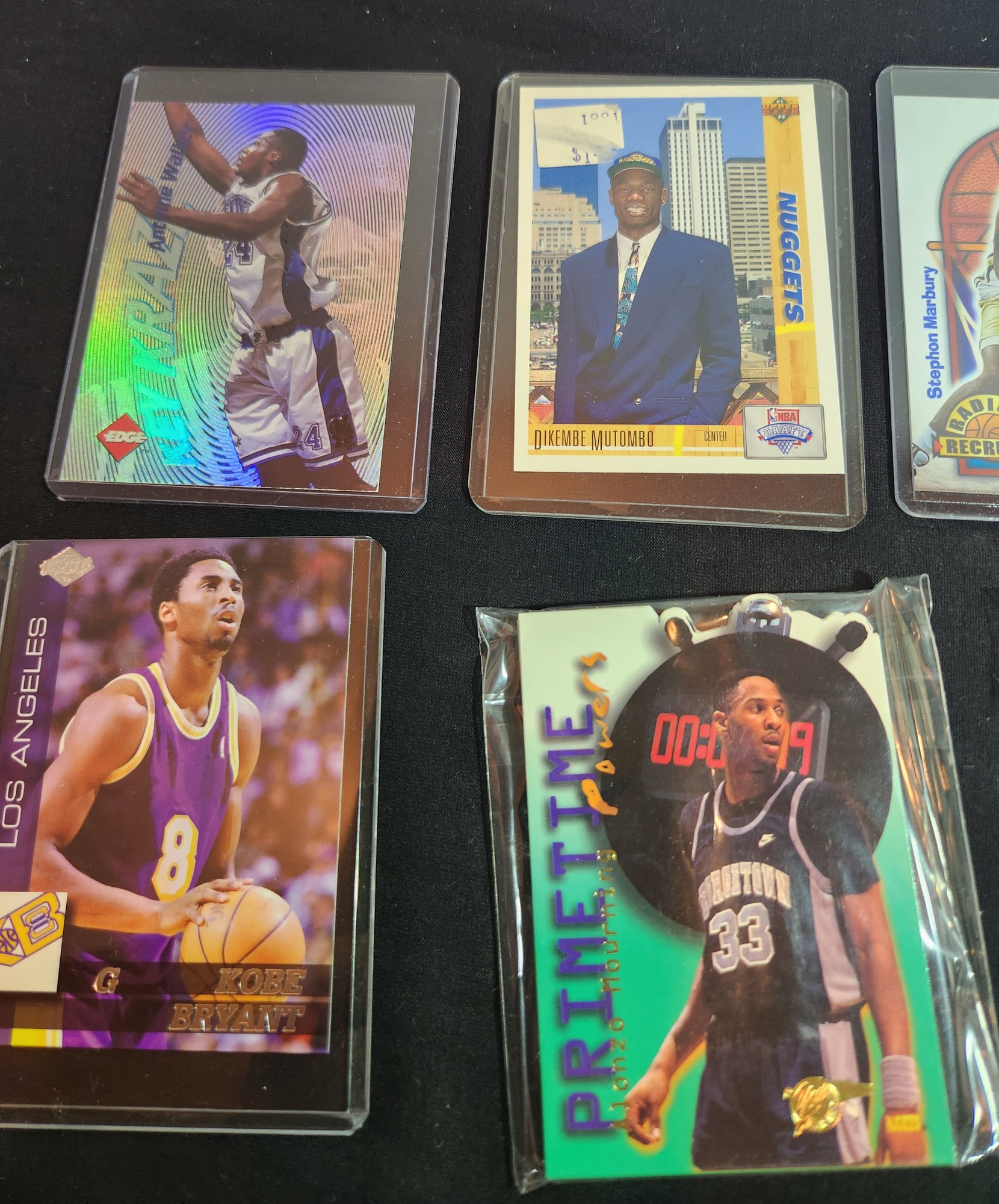Lot 127: Five NBA Basketball Cards And Two Packs-bryant, Mutombo ...