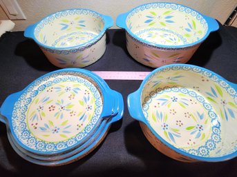 Temp-tations By Tara Old World 6 Pc. Oceanfetti Nesting Round Bake Set, Baker Serving Bowls