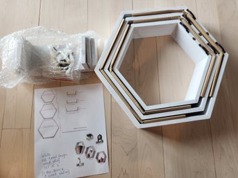 New, Unopened Hexagon And Wall Shelves With Directions And Hardware