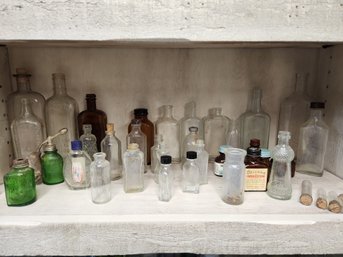 Huge Lot Of Over 40 Apothecary, Pharmacy,  Bottles, Jars, Medical