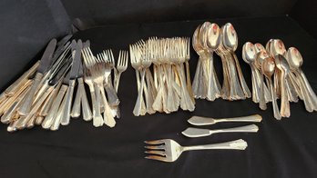 Large Set Of 24 Flatware, Silver Plate, 1847 Rogers Brothers, Korea