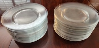 Lot Of 42 Clear Glass Lunch Salad Plates