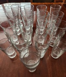 Lot Of 34, 14 Oz. Clear Glass Bar, Water, Tumblers