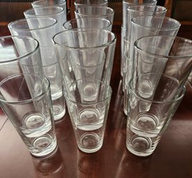 Lot Of 24, 16 Oz. Clear Glass Tumblers, Bar, Water, Glasses