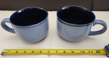 Two Heavy Stoneware Soup Mugs, Crocks