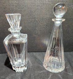 2 Crystal Decanters, Lenox And Villeroy And Boch, With Stoppers