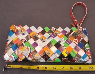 Nahuii Ollin Woven Paper Clutch Bag