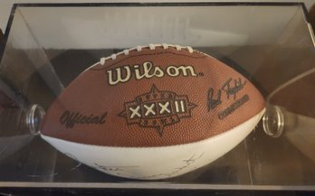 Broncos Packers Super Bowl XXXII Football, Ronnie Lott Autographed, Sports Memorabilia, Superbowl