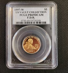 (Lot SW3) U.S. Vault Collection $5 FDR PCGS Liberty Coin 1997W PR69 DCAM