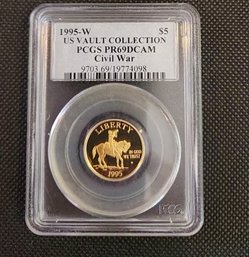 (Lot SW4) U.S. Vault Collection 1995 Liberty $5 Gold Coin PCGS PR69DCAM Civil War