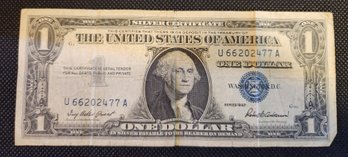 (Lot SW12) 1957 Blue Seal Certificate $1 Note Bill Series A